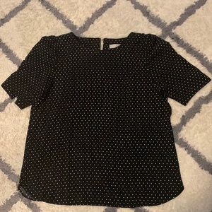 Loft Polka Dot Puff Sleeve Top